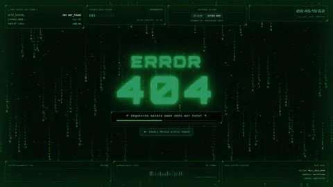 Green Matrix Error Page Not Found Digital Background Stock Footage 348835811