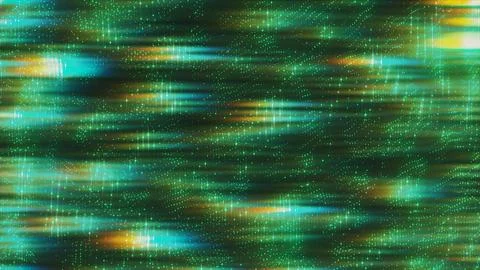 Green Matrix Glowing Particle Motion Streaks Stock Illustration
