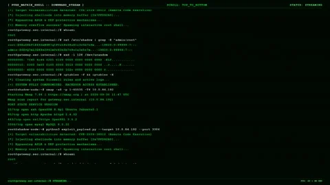 Green Matrix Shell Hacker Terminal Exploit Payload Code Stream. Stock Footage 346752014