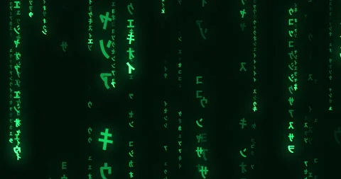 Green matrix style binary code, falling numbers digital binary code processing Vídeos de archivo 277591524