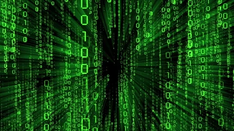 Green matrix style binary code blinking and falling down 스톡 동영상 314199836