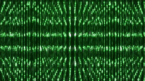 Green Matrix Style Digital Rain Falling Binary Code Background Loop Vídeos de archivo 320529698