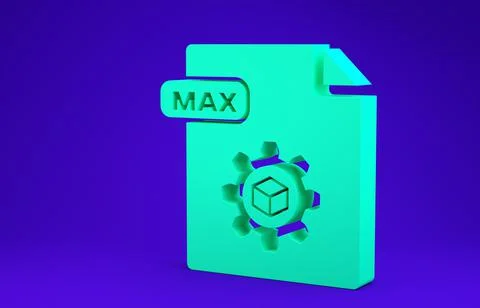 Green MAX file document. Download max button icon isolated on blue background Illustrazione stock