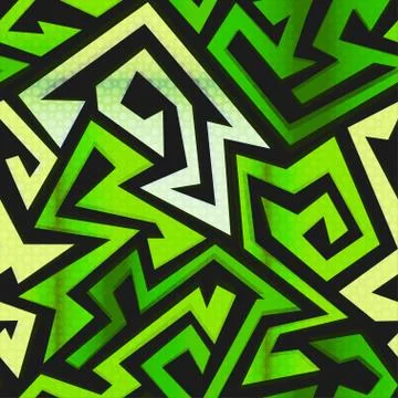 Green maze seamless pattern Stock Illustration