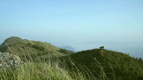 Green meadow on the hills. 動画素材 90943489