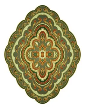 Green medallion for design. Stock Illustration