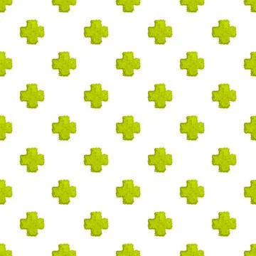 Green medical crosses repeating pattern on white background 스톡 일러스트