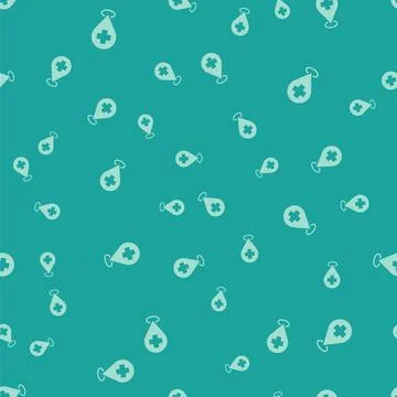 Green Medical map pointer with cross hospital icon isolated seamless pattern on Stock Illustration