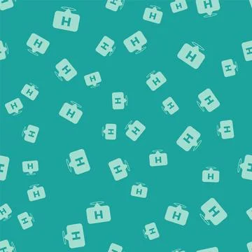 Green Medical map pointer with cross hospital icon isolated seamless pattern  Stock Illustration