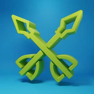 Green Medieval arrows icon isolated on blue background. Medieval weapon. Mi.. Stock Illustration