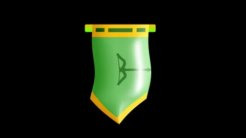 Green Medieval Shield Icon Stock Footage 335624562