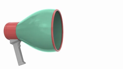 Green megaphone with ALARM message on speech bubble. Conceptual 3D animation Stock Footage 117996784