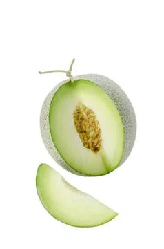 Green melon on white Foto stock