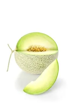 Green melon on white Foto stock