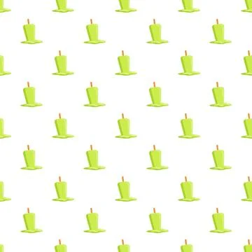 Green melting popsicle seamless pattern background texture Stock Illustration