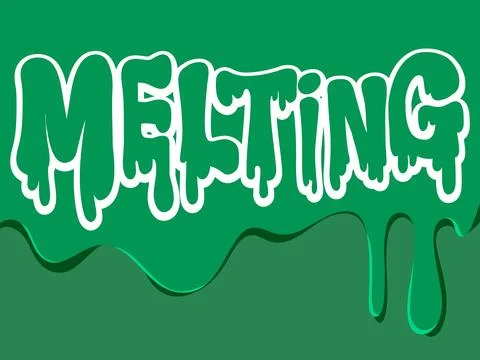 Green Melting Typography Vector Illustration with Dripping Liquid Effect Stockillustratie