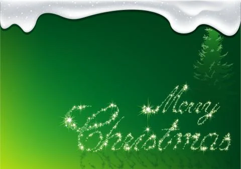 Green Merry Christmas Illustrazione stock