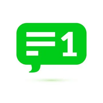Green message counter, comment notification UI symbol Stock Illustration