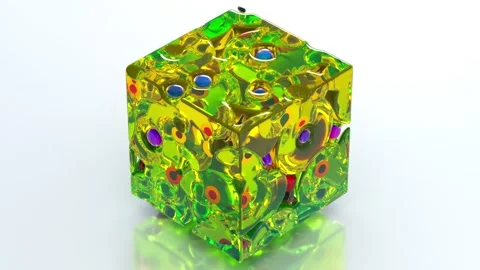 Green Metaball 3D Cube 30 4K Stockbeeldmateriaal 273070528