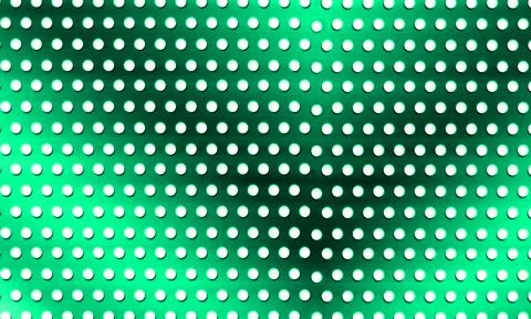 Green metal grid background. Perforated steel texture with circular holes p.. Stock Illustration