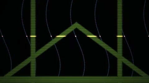 Green metal structure on black background with cables. Stock Footage 335962038