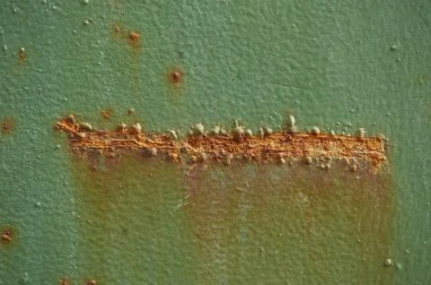 Green Metal Surface with Rust Texture Stock Photos