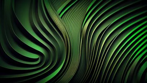Green metallic background with wavy lines. High quality Stock Illustration