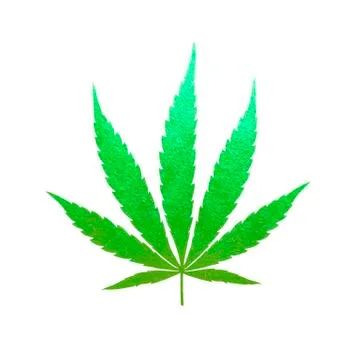Green metallic cannabis leaf vector Stock Illustration