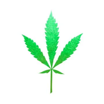 Green metallic cannabis leaf vector Stock Illustration
