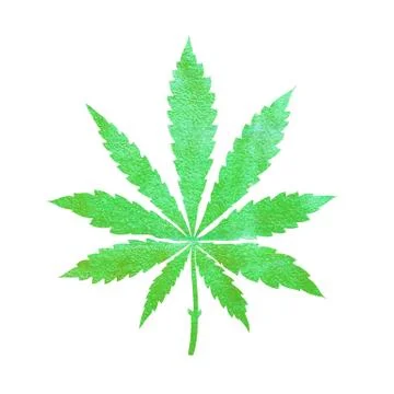 Green metallic cannabis leaf vector Stock Illustration