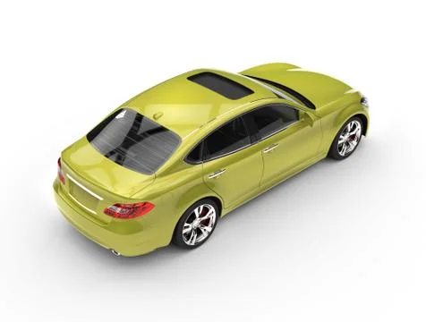 Green Metallic Car Stock Illustration