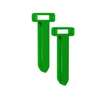 Green Metallic nails icon isolated on transparent background. Stock Illustration