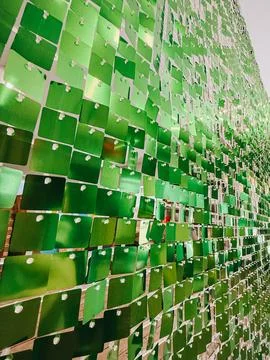 Green Metallic Panel Wall Abstract Background Texture Stock Photos