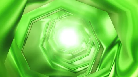 Green Metallic Tunnel Background 库存影片 348018981