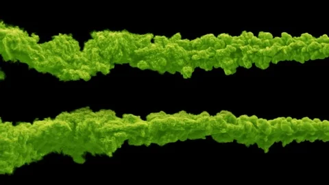 Green meteor or asteroid trail smokes, with alpha mask Stock Footage 83914885