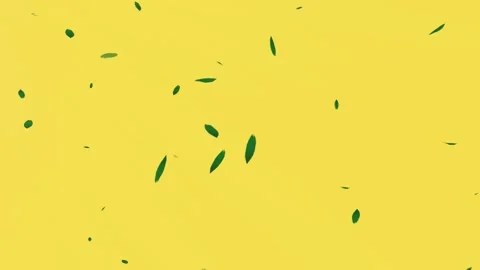 Green Micro Particles Floating on Yellow Background Animation Clip 4K Video stock 333349151
