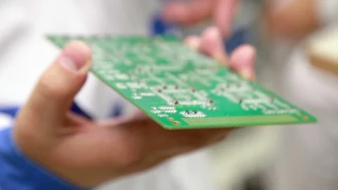 Green Microcircuit. Microcircuit Chip Stock Footage 73598123