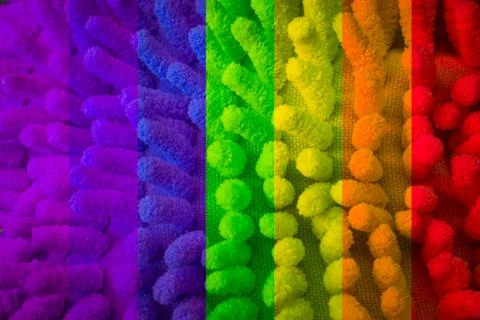 Green microfiber dust mop texture, background. Stock Photos
