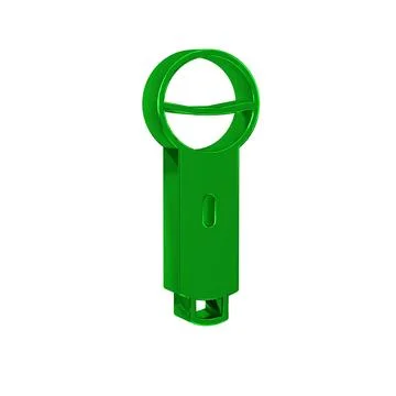 Green Microphone icon isolated on transparent background. On air radio mic .. Illustrazione stock
