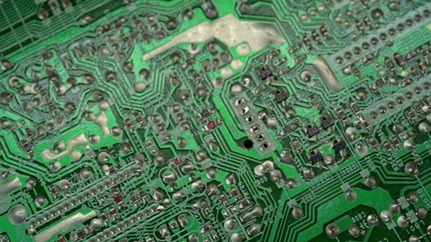 Green micros, concept of modern technology with a glare Stock Footage 157941390