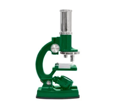 Green microscope isolated Stock Photos