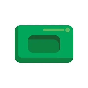 Green microwave oven with blank screen displaying minimalist style Stock Illustration