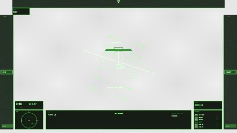 Green Military Flight HUD Navigation Interface Element Stock Footage 334747491