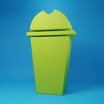 Green Milkshake icon isolated on blue background. Plastic cup with lid and .. Stock Illustration