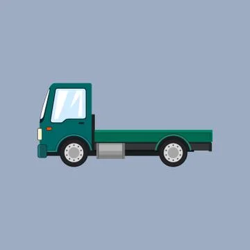 Green Mini Truck without Load Isolated Illustrazione stock