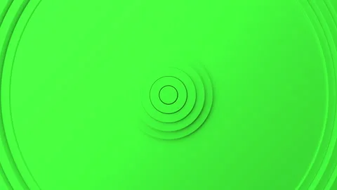 Green Minimal Concentric Rings Looping Abstract 3D Background. 3D rendering Stock Footage 340607573