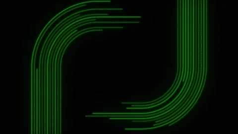 Green minimal tech circuit lines abstract futuristic motion background Stock Footage 341849440