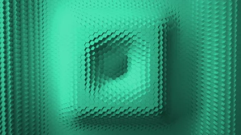Green minimalism. A mosaic surface with moving hexagons. In the form of a square Video stock 157301136