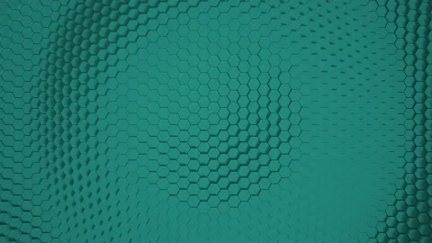 Green minimalism. Mosaic surface with moving hexagons. Abstract geometric backgr Stock Footage 163711989