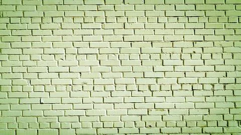 Green mint brick wall background with copy space Stock Photos